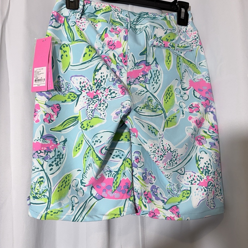 Lilly Pulitzer Fairway Performance Shorts 00 UPF 50+ Bali Blue Sway This Way NWT - Picture 6 of 8